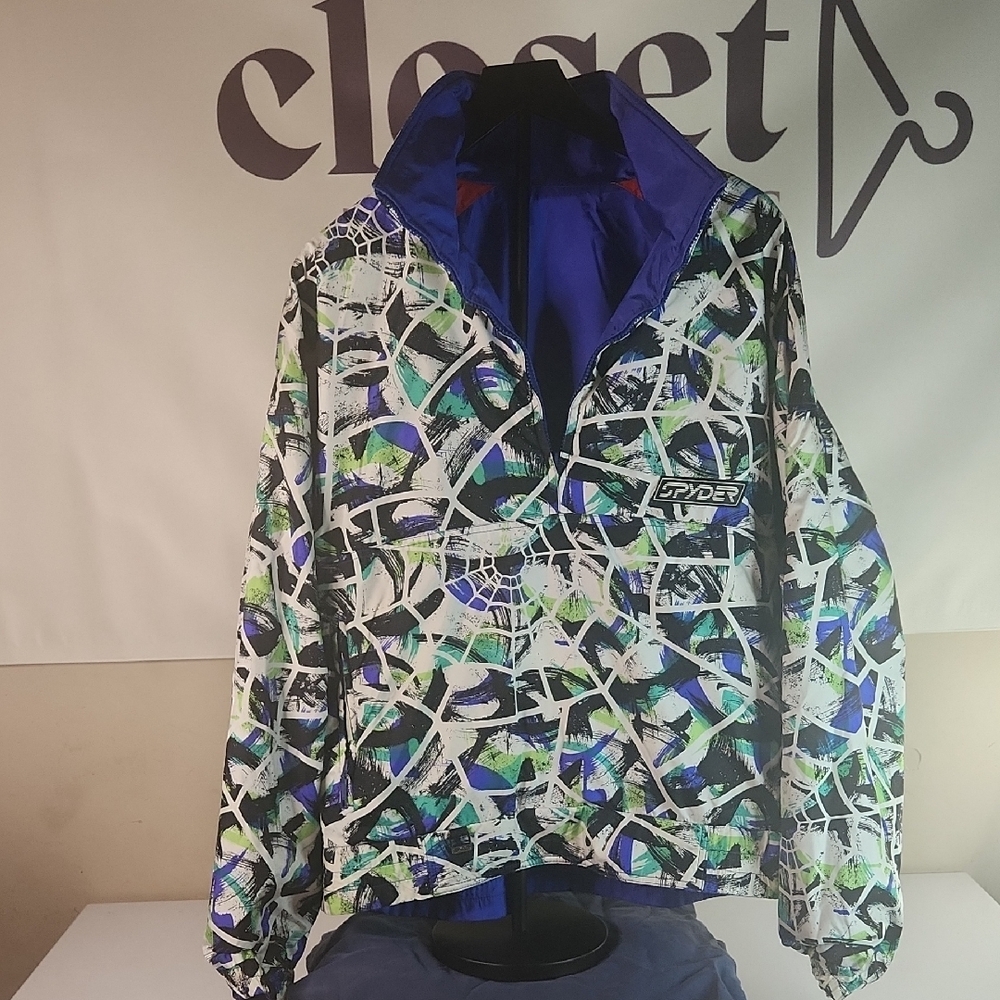 Spyder Blue and Red Hooded Jacket